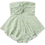 Strapless Floral Green Print Playsuit Strapless Short
Romper size XL White Photo 2