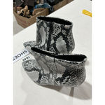 Woman’s Worthington Lorna Faux Snake Print Pointed Toe Side Zip Ankle Boots 8 M Black Photo 2