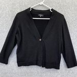 Premise Studio Black Metallic Silver Fibers Plus Size 0X Cardigan 3/4 Sleeve Photo 7
