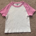 Brandy Melville , Pink And white baby tee Photo 0