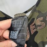 Guess ‎ Camo Romper Jumpsuit Bodysuit Rhinestone Logo Sleeveless Green Womens XL Photo 9