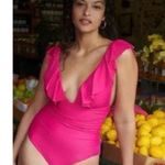 J.Crew | NWT | Ruched ruffle one-piece swimsuit in Radiant Fuchsia | Sz 2 Photo 1