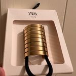 ZARA  Gold Metal Hair Tie Bohemian Mob Wife Chunky Modern New in Box Photo 0