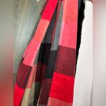 NWT Top it Off Lily Wrap Plaid Women's wrap with Black Fur Trim one size Red Photo 2