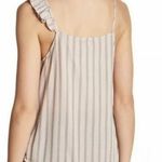 Ro & De NWT  Muted Mauve Striped Ruffle Strap Camisole Tank Top L Photo 3