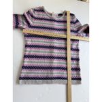 Talbots sweater Size Mp pink white fair isle nordic ribbed striped back zipper Photo 9