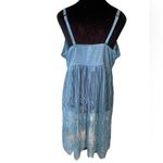 Cacique NEW Steel Blue All Over Sheer Lace Caged Babydoll Lingerie Slip Dress Photo 5