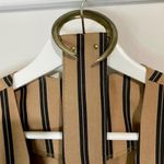 Vintage Whirlaway Frocks Women’s Pinstripe Dress Belted Tan Black Size 10P EUC Photo 4