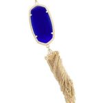 Kendra Scott  Rayne Cobalt Blue Cat's Eye Pendant
Gold Tassel Long Necklace Photo 0
