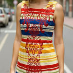 Colorful Striped Sleeveless Dress Red Size 10 Photo 0