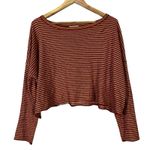 Storia  Star Cutout Cropped Knit Top Womens S Orange White Striped Slouchy Cozy Photo 1