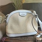 Kate Spade Authentic  leather/Straw zip top Crossbody Photo 1