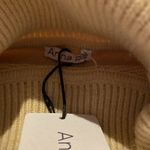 Anna Rae Chunky Knit Striped Crop L/S Roll Neck Cowl Sweater Tan Black Size M Size M Photo 5