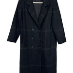 Vintage Alorna Petite Women's 100% Wool Windowpane Plaid Pea Coat, Size M, EUC Gray Size M Photo 0