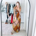 Raga Jenya Brown Boho Patchwork Maxi Dress Photo 3