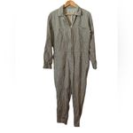 Outerknown  Olive Green Stripe Linen Blend Station Jumpsuit Size Medium‎ Photo 1