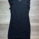 Catherine Malandrino Flutter Sleeves Jersey Black Dress Size M Stretch Photo 0