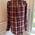 Mystree plaid crisscross, long sleeve gathered bottom blouse Photo 3