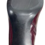 Mango  Pointed Toe Crocodile Kitten Heel Ankle Boots Burgundy Size 36/ 6 Photo 9