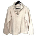 Loft  Womens Half Zip‎ Jacket Fleece Sherpa Pullover Long Sleeve White Size MP Photo 0