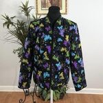 Requirements Vintage Style Y2K Butterfly Full Zipper Front Quilted Jacket Pocket Photo 0