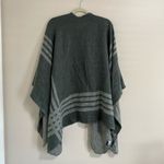BB Dakota Reversible Green Gray Poncho Shawl Wrap One Size Photo 6