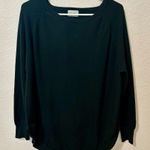 Dreamers  Black Crewneck Sweater S/M Relaxed Fit Dolman Raglan Sleeve Tunic Top Photo 0
