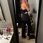 NBD Revolve  Black Cut Out Flared Jumpsuit Photo 2