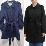 Hunter Stacy Water Resistant Trench Coat Navy Large NWT Photo 1