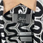 Slinky Brand Slinky Womens Size M‎ Black & White Zigzag Lace Knit Open Front Cardigan Photo 1
