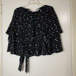 J.O.A. Tie Waist tiered Star Print black blouse top size XS Photo 5