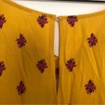 Old Navy  Mustard Yellow Red Floral Long Sleeve Keyhole Mini Midi Flowy Dress Photo 8