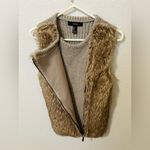 Forever 21  Brown Knit Vest with Faux Fur Size Small Like New Photo 1