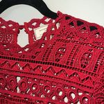 Moulinette Soeurs  by Anthropologie lace peplum top women's size 14 lined 3/4 slv Photo 4