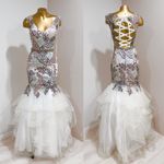 Colors Dress  1961 Floral Embroidered Mermaid Wedding Prom Formal Dress Size 0 Photo 11