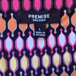 Premise  multi colored dress women’s large midi v-neck faux wrap short ca… Photo 2