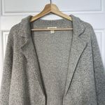 Monteau  Los Angeles Long Open Knit Cardigan Sweater Gray / Black Size Medium Photo 2