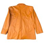 Vintage 90s Orange Parko Lamb Leather Blazer Jacket Size XL Photo 1