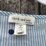 Faith and joy  Blue Striped Polka Dot Blouse‎ 1X Photo 1