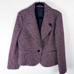Talbots  Burgundy Tweed Long Sleeves Lined Single Button Closure Blazer Size 14 Photo 0