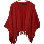 Talbots Womens Wool Blend Poncho Wrap Open Cardigan One Size Fringe Lagenlook Photo 0