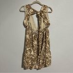 House of Harlow  1960 Tropical Leaf Plunge Linen Mini Dress Size Medium Photo 3