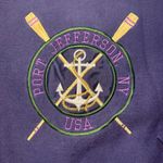 VTG 90s Oarsman Port Jefferson NY USA Embroidered Sweater Adult L Reverse Weave Blue Size L Photo 3