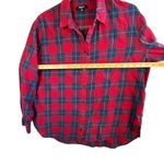 Madewell  Plaid Shirt Button Down Long Sleeve Red Blue‎ Womens Size M Lightweight Photo 5