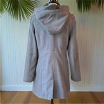 Merona Gray Hooded Coat with High Snap Collar – Size M Photo 2
