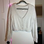 Aerie White Faux-Fur Cardigan Small Cropped EUC Photo 2