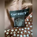 Vintage Cachet Spaghetti Strap Polka Dot Brown Beaded Maxi Dress, Size 4 Photo 6