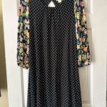 Maeve by Anthropologie ’Sawyer’ polka dot dress with floral sleeves, medium Photo 2