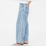 Gap High Rise Pull-On Stripe Wide-Leg Jeans Size Large Photo 1