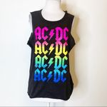 Chaser NWT  AC/DC rainbow graphic tee tank top sz L Photo 5